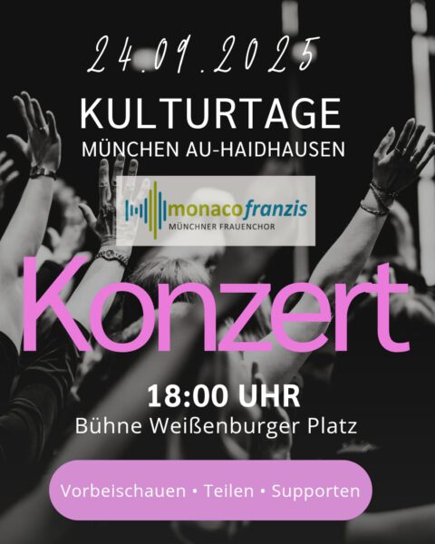 Auftritt der Monaco Franzis am 24.09.2025 bei den Haidhauser Kulturtagen